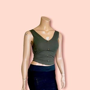 Buttoned tank crop top